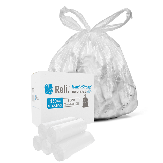 Reli. ProGrade Contractor Trash Bags 55 Gallon (20 Bags w/Ties