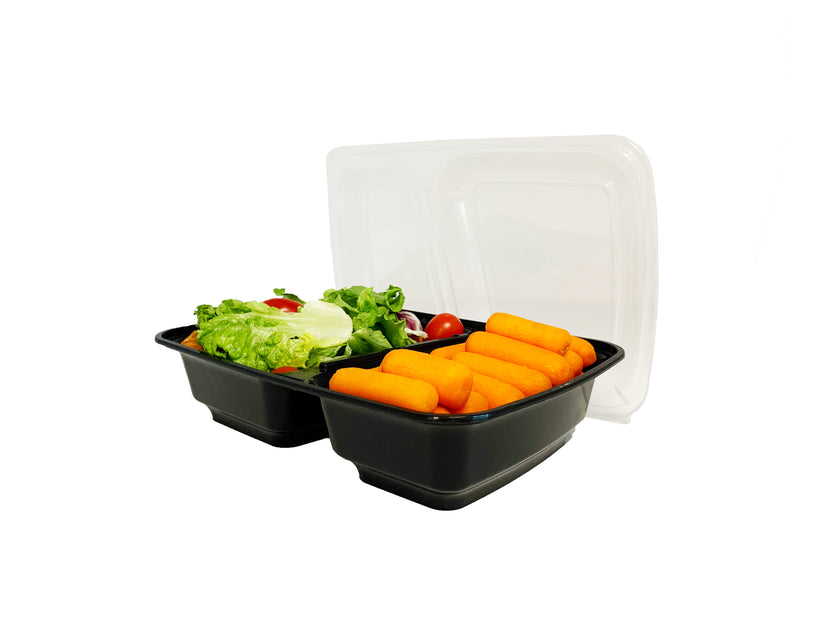 Glotoch 50 Pack 【32oz 2 Compartment】 Meal Prep Container