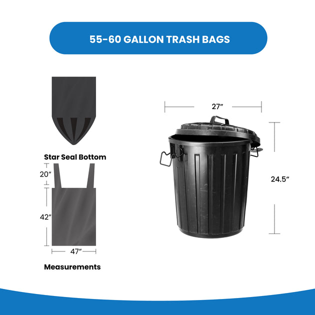 Reli. SuperValue 55 Gallon Trash Bags (150 Count Bulk), Made in USA - –  Clean Biz Network Shop