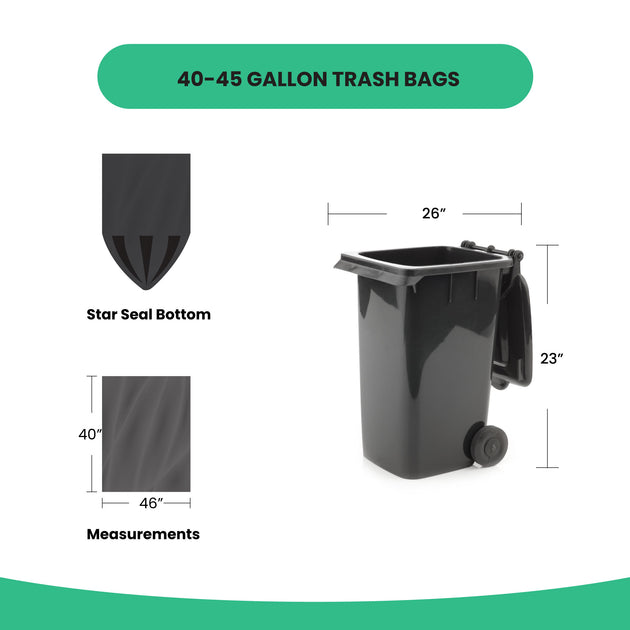 Reli. Biodegradable Trash Bags, 40-45 Gallon Wholesale 250 Count (Green) 