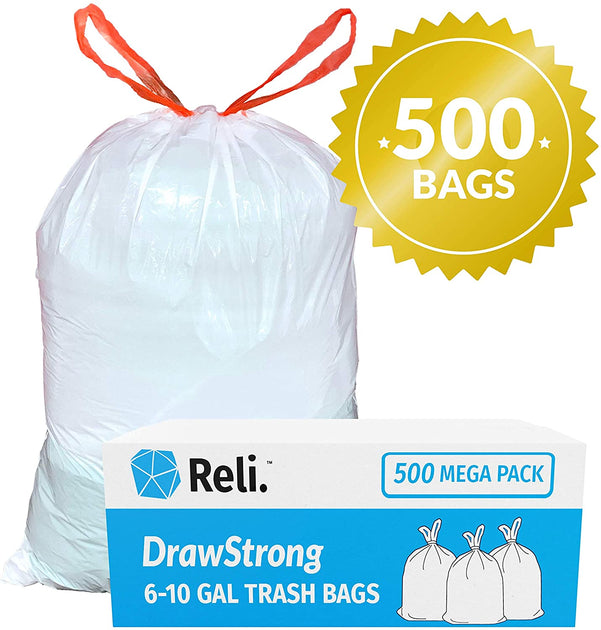 Reli. EcoStrong 6-10 Gallon Trash Bags (1000 Count Bulk) Eco-Friendly