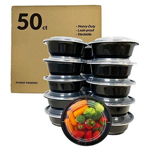 food containers, value pack, 50 count, bento boxes, leak-proof, food storage containers 16 oz bowls