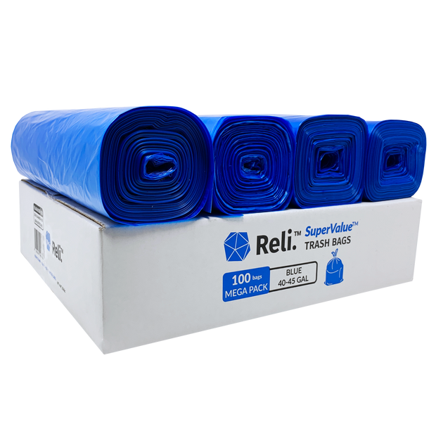 Reli. EcoStrong 40-45 Gallon Trash Bags - Recycled Material