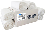 55-60 gallon trash bags clear rolls high density can liners coreless