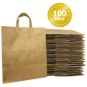 Kraft Paper Bags (10"x6.75"x12") - 100 Count