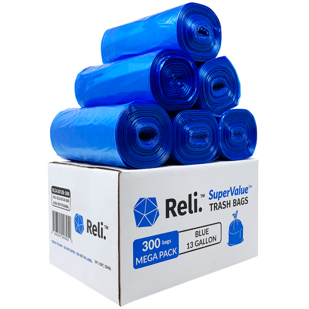  Reli. SuperValue 13 Gallon Trash Bags, 1000 Count Bulk, Tall  Kitchen, Can Liners