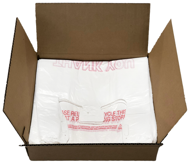 Thank You T-Shirt Bags - 350 Count - White