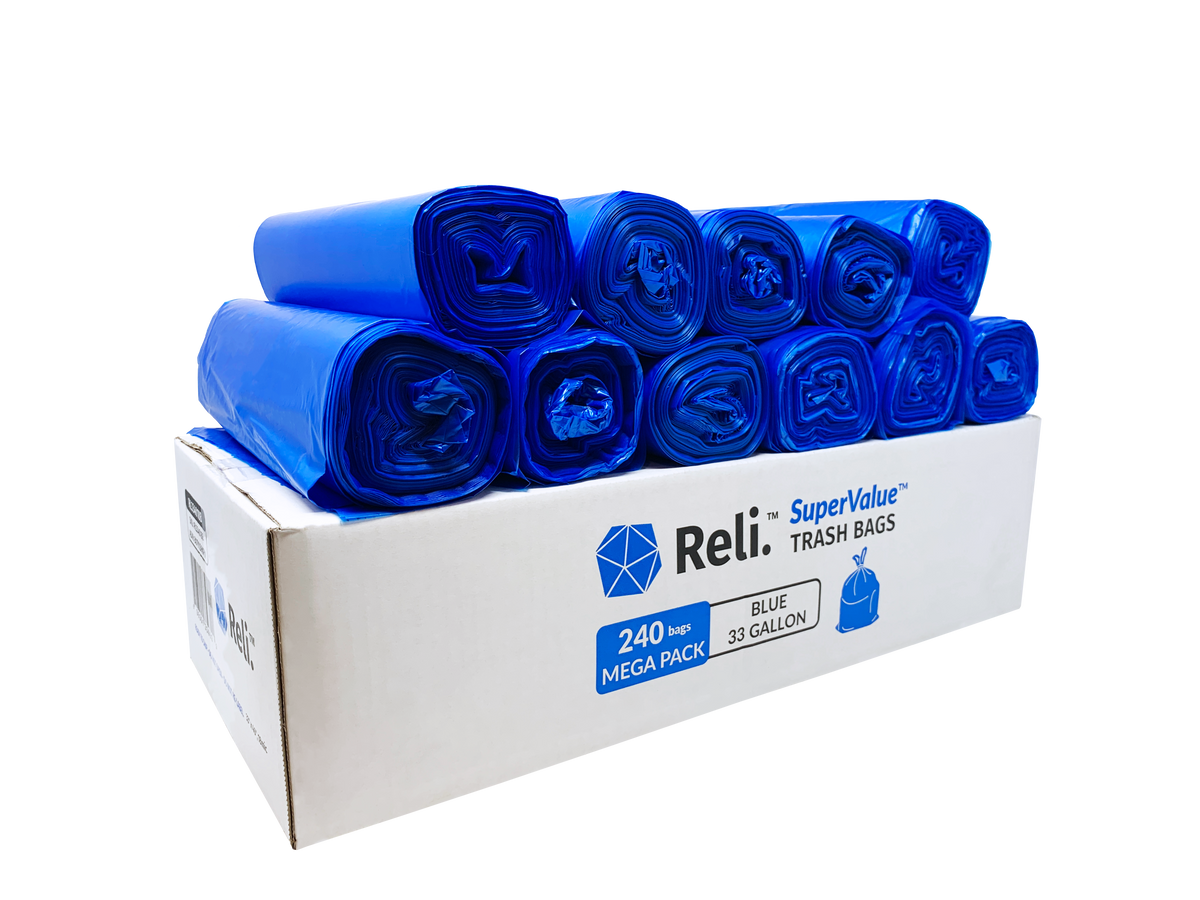 (Pallet) SuperValue 33 Gallon - Blue - 240 Count - Minimum Order Quantity: 96 cases (1 Pallet)