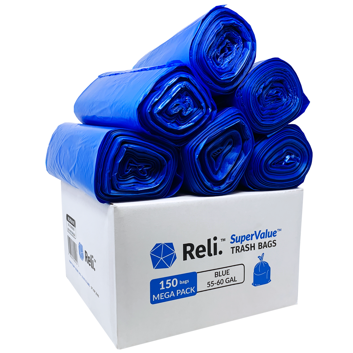 (Pallet) SuperValue 55 Gallon - Blue - 150 Count - Minimum Order Quantity: 60 cases (1 Pallet)