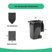 40-45 gallon trash bags with star seal bottom 40x46 