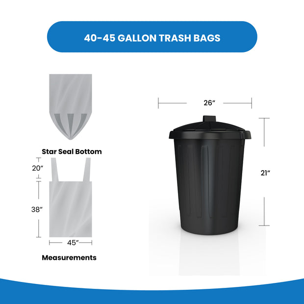 Reli. Trash Bags with Handles, 40-45 Gallon (150 Count)