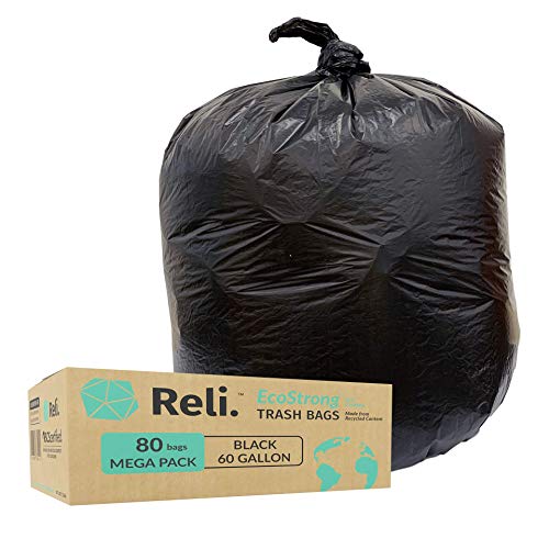 Reli. EcoStrong 55-60 Gallon Trash Bags - Recycled Material