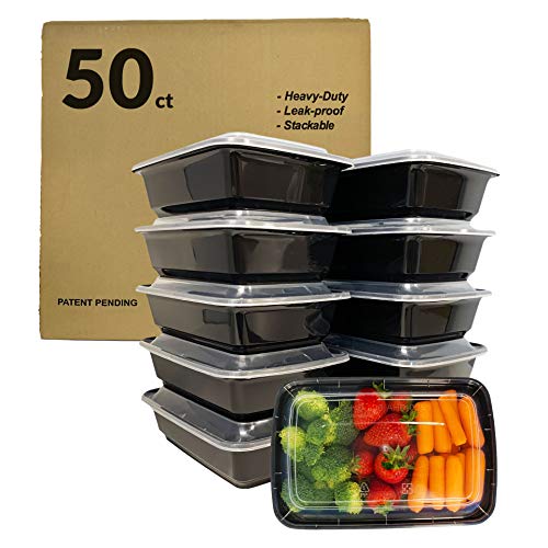 32 oz meal prep food containers heavy duty leak proof stackable 50 Count 
