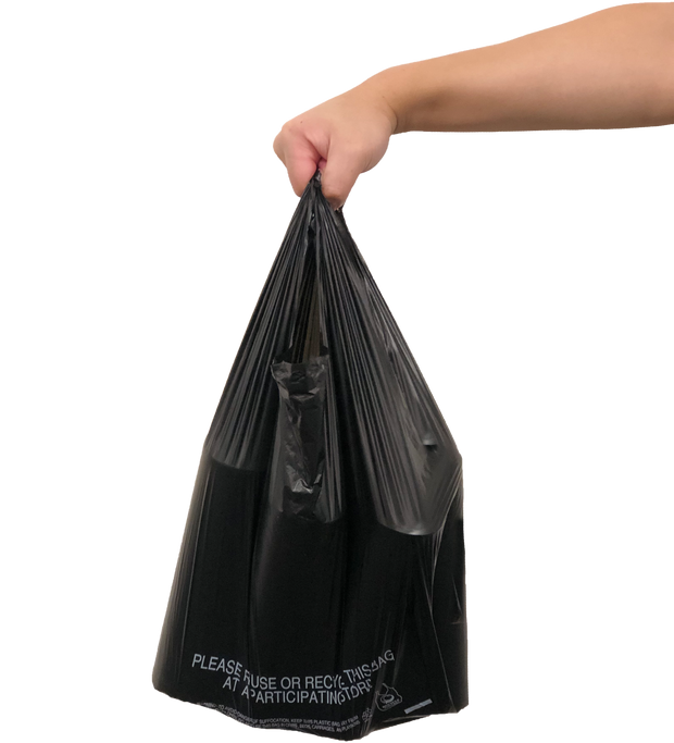 T-Shirt Bags - 300 Count - Plain Black