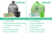 EcoStrong 40-45 Gallon - 30 Count or 90 Count - Recycled Material