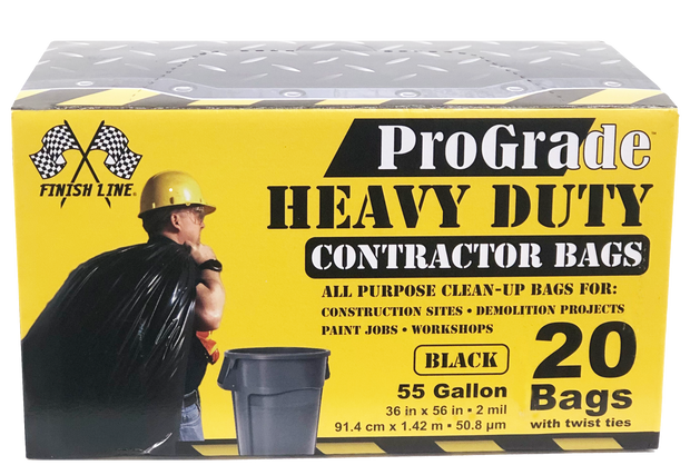 ProGrade Contractor Bags 55-60 Gallon - 20 Count - Black