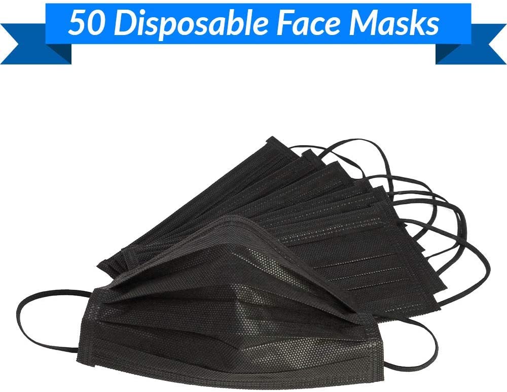 Black Disposable Face Masks - 50 Masks - FDA Registered – Reli.