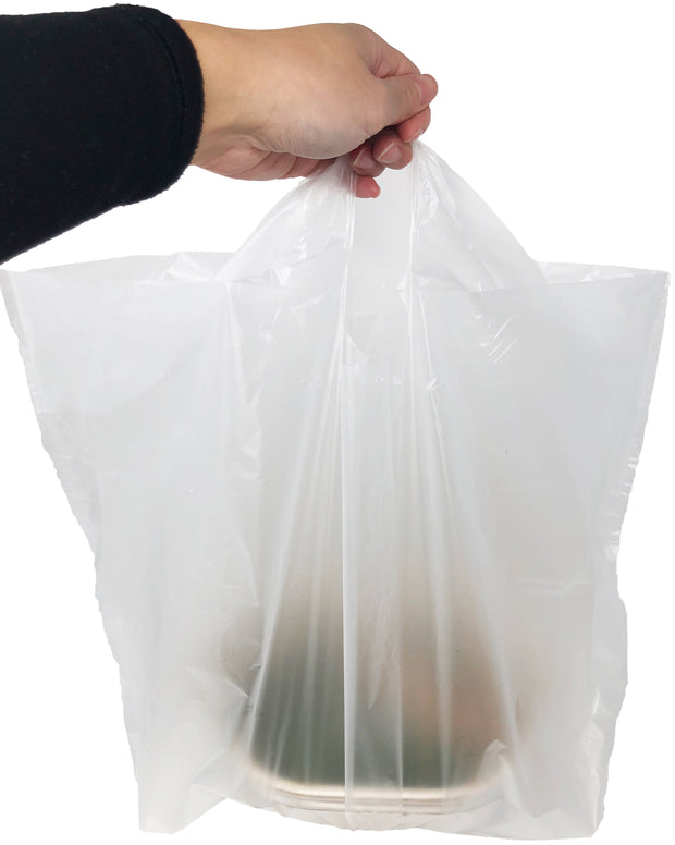 Square Bottom Take Out Bags - Medium - 500 Count - Clear