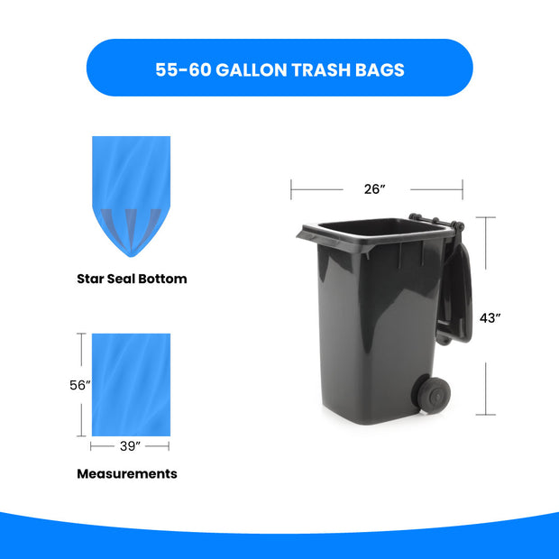 Reli. 95 Gallon Trash Bags Heavy Duty | 30 Count | Made in USA | Large 95, 96, 100 Gallon Garbage Bags | Trash Can Liners for Toter