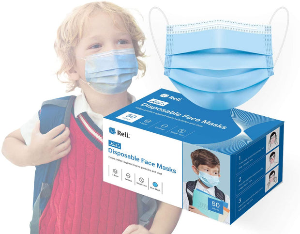 Kid's Disposable Face Masks - 50 Masks - FDA Registered