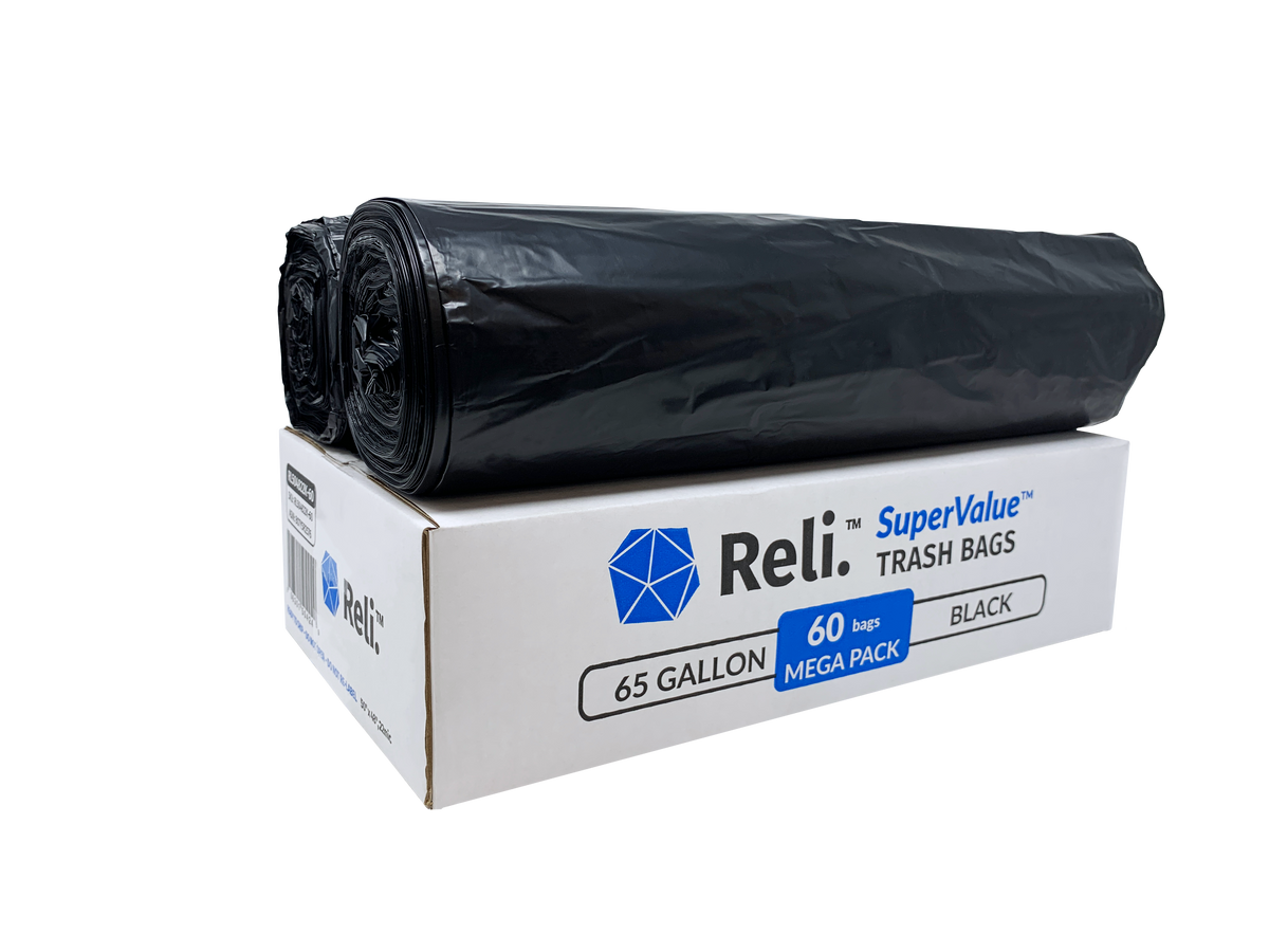 (Pallet) SuperValue 65 Gallon - Black - 60 Count - Minimum Order Quantity: 198 cases (1 Pallet)