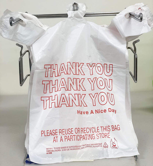 Thank You T-Shirt Bags - 1000 Count - White