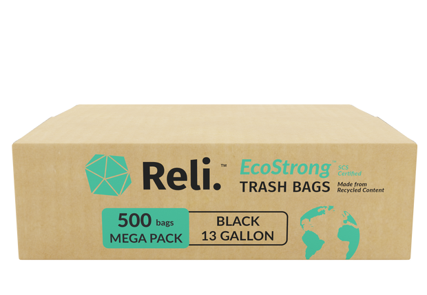 Reli. EcoStrong 33 Gallon Trash Bags, 150 Count Bulk, Black, Eco-Friendly